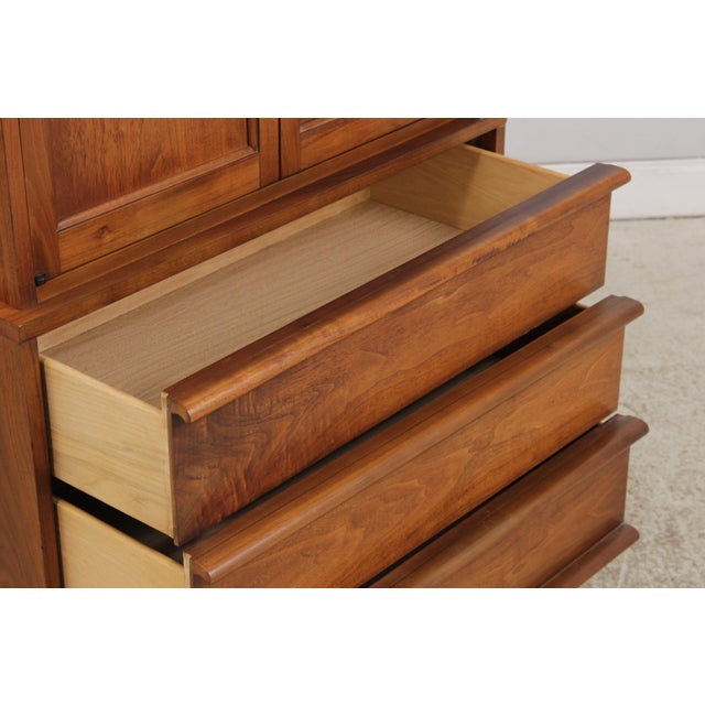 Walnut Mid Century Modern Gentlemens Chest Armoire by Lane For Sale - Image 9 of 18