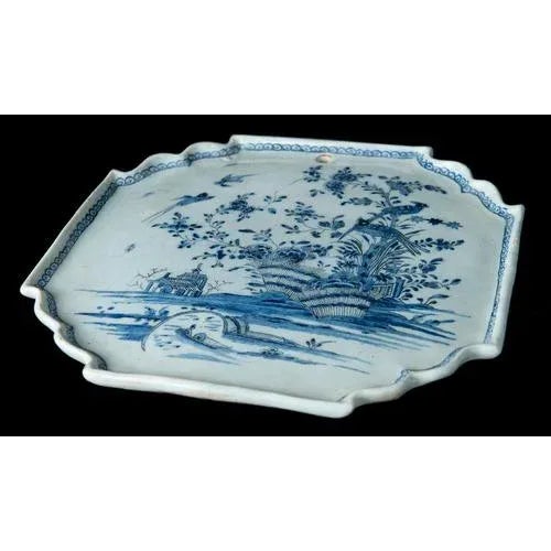 Blue Delft Blue and White Chinoiserie Plaque, 1740-1760 For Sale - Image 8 of 9