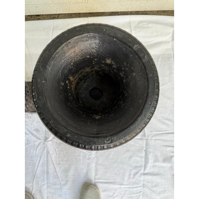 Vintage Cast Iron Planters- A Pair For Sale In Chicago - Image 6 of 8