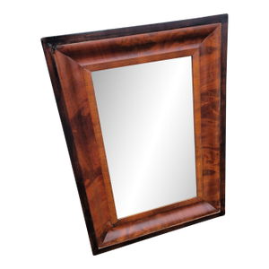 Antique 19th Century American Empire Flame Mahogany Rectangular Wall Mirror
