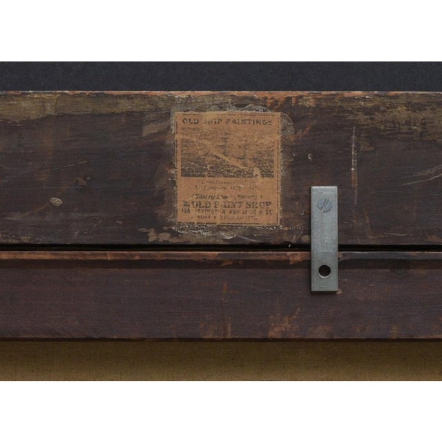 1900s Antonio Jacobsen ( 1850 - 1921), Oil on Canvas, the Santiago With Brooklyn Bridge! For Sale In Monterey, CA - Image 6 of 10