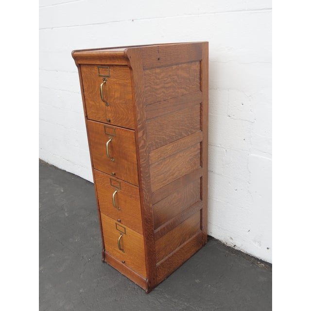 Early 1900s Tiger Oak File Cabinet Cupboard 6411 For Sale - Image 17 of 18