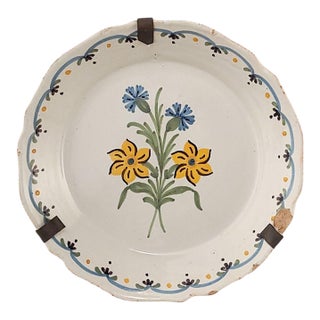 19th Century French Faïence Plate For Sale