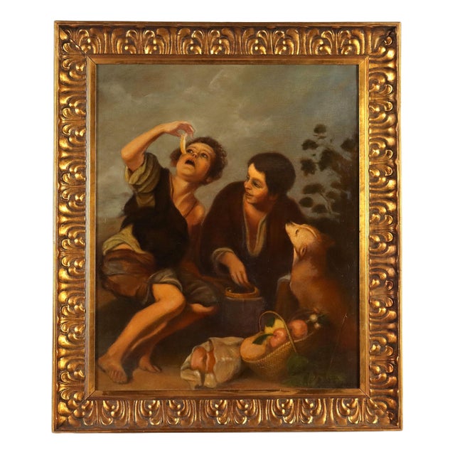 Esteban Murillo, Copy of Figurative Composition, Oil on Canvas For Sale