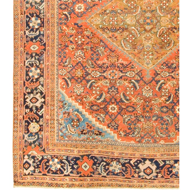 Textile Antique Circa 1900 Sultanabad Hand Knotted Rug 9ft X 11ft For Sale - Image 7 of 8