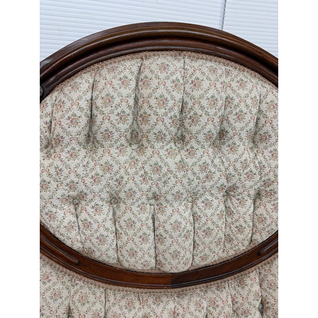 Wood Antique Victorian Balloon Back Sofa For Sale - Image 7 of 12