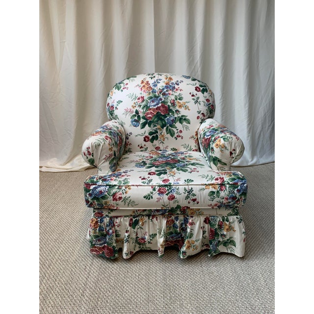1980s Floral Bouquet Chintz Chairs and Ottoman Set of 3 Chairish