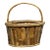 Large Hand Made Split & Bent Bamboo Handled Basket, Mid Century For Sale