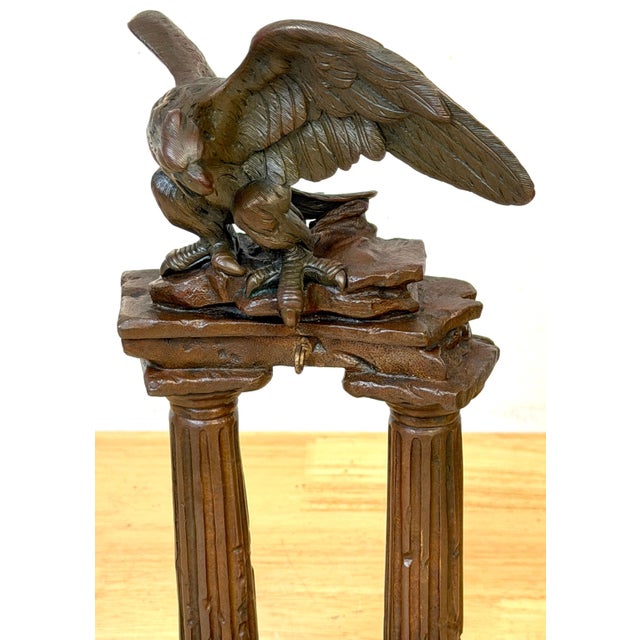 19th-Century French/ Italian Neoclassical Cast Bronze Eagle Pocket Watch Holder For Sale - Image 14 of 18