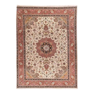 Extremely Fine Persian Tabriz Woven by the Artist Master Weaver Wool & Silk Rug 9'10'' X 12'10'