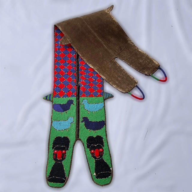 Early 20th Century Yoruba Beaded Diviners Double Panel Nigeria MATTER COLLECTION For Sale - Image 11 of 11