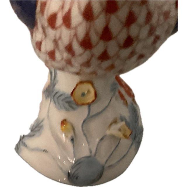 Herend Two Herend Rust Fishnet Guinea Fowl 6” & 8” For Sale - Image 4 of 8