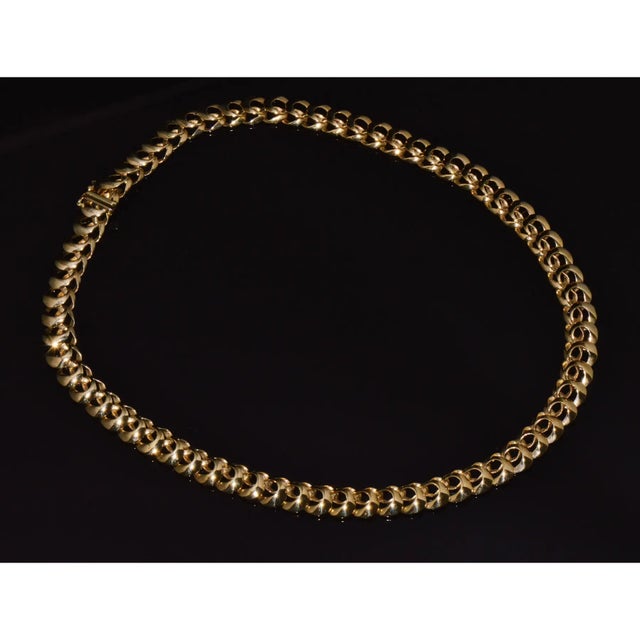 Vintage Rasner Italian 14k Solid Gold Swirl Links Chain Collar Stacking Necklace For Sale In Dallas - Image 6 of 11