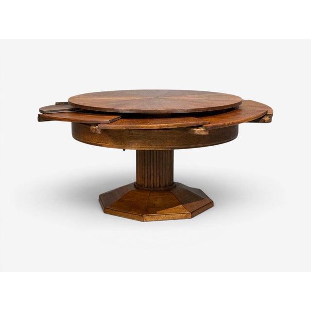 Josef Seiler, Rare Expanding Dining Table, Oak, Germany, 1920s For Sale - Image 9 of 16