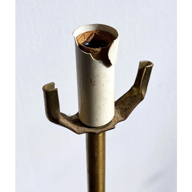 Flute of Chicago Brass Table Lamps With Conical Corrugated Cardboard Shades - a Pair For Sale - Image 12 of 12