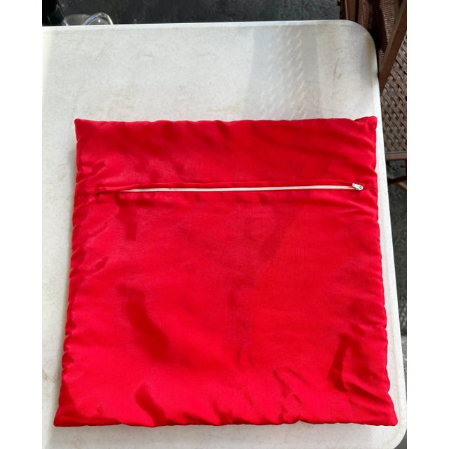 Asian Vintage Red Asian/Thai Style Pillow Cover For Sale - Image 3 of 6