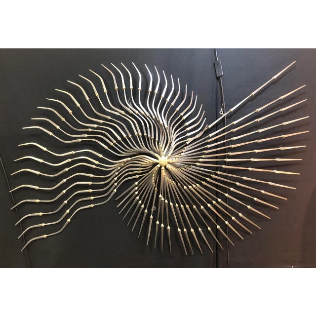 Mid-Century Ron Scmidt Brutalist Nail Wall Sculpture For Sale - Image 4 of 9