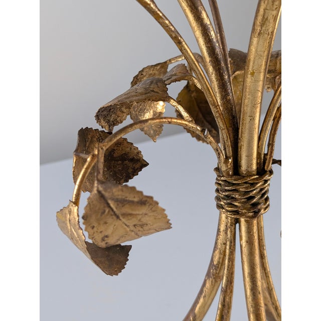 Mid-Century Modern Gilt Metal Floral Rose Side Table, 1970s For Sale - Image 17 of 18
