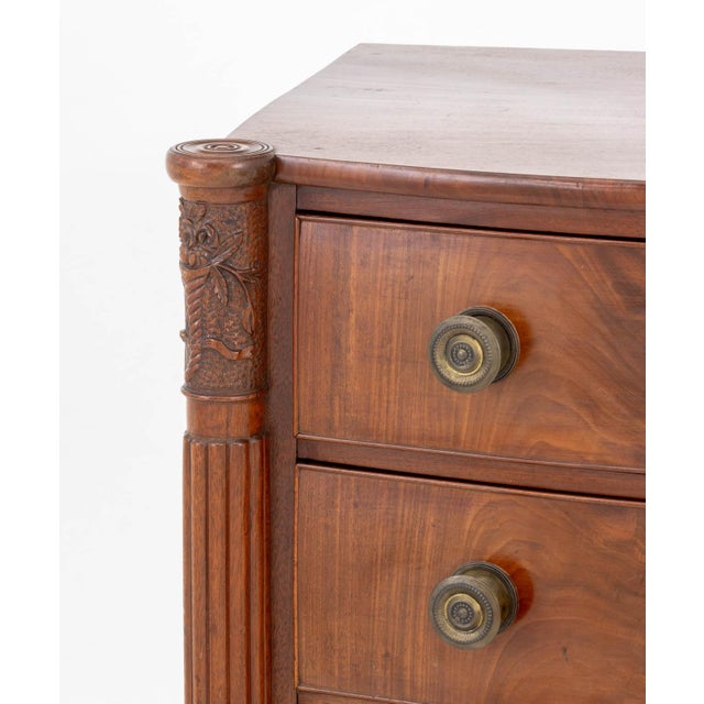 Traditional Samuel McIntrye Style Mahogany Bowfront Chest For Sale - Image 3 of 8