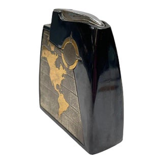 Circa 1964 Copper World Table Lighter by Broyles & Associates For Sale