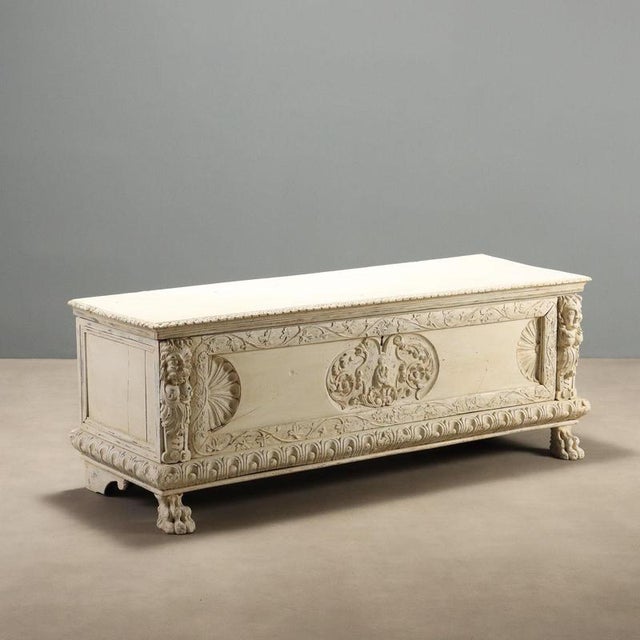 Neorenaissance Style Carved and Painted Chest For Sale - Image 15 of 15