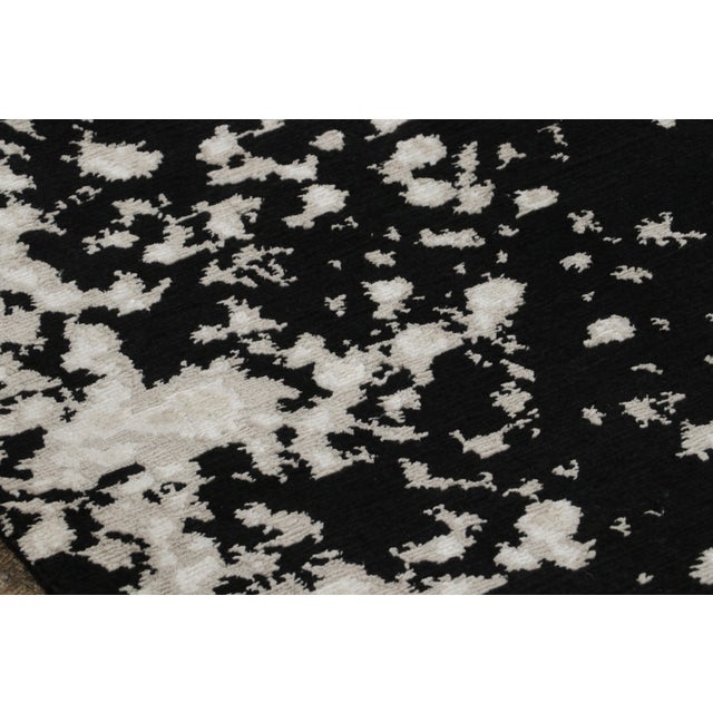 Rug & Kilim Rug & Kilim’s Abstract Rug in Black With White Painterly Patterns – “Milky Way” For Sale - Image 4 of 8