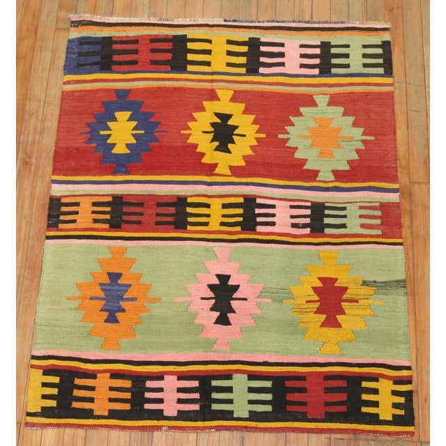Textile 20th Century Zabihi Collection Primitive Turkish Kilim - 2'3" x 3'10" For Sale - Image 7 of 7