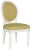 19''H French Brasserie Linen Oval Side Chair , Spring Green & Cream - a Pair For Sale - Image 4 of 8
