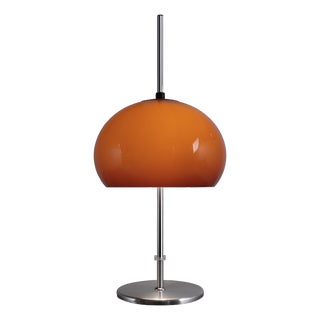 Amber Adjustable Mushroom Table Lamp from Guzzini, 1970s For Sale