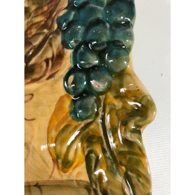 1960s Vintage Italian Hand-Painted Wall Plate For Sale - Image 5 of 10