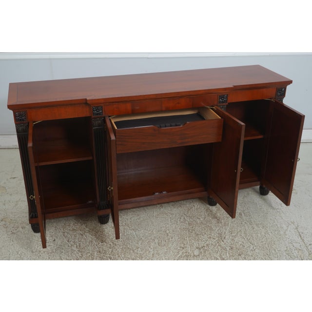 Baker Furniture Company 1990s Baker Neoclassical Mahogany Sideboard W. Ebonized Details For Sale - Image 4 of 18