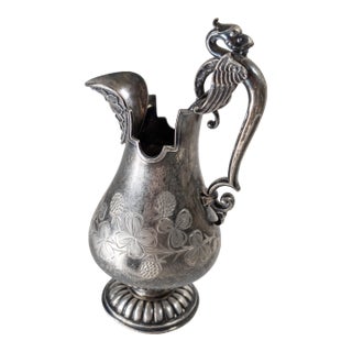 19th Century American Victorian Silverplate Pitcher by James W. Tufts For Sale