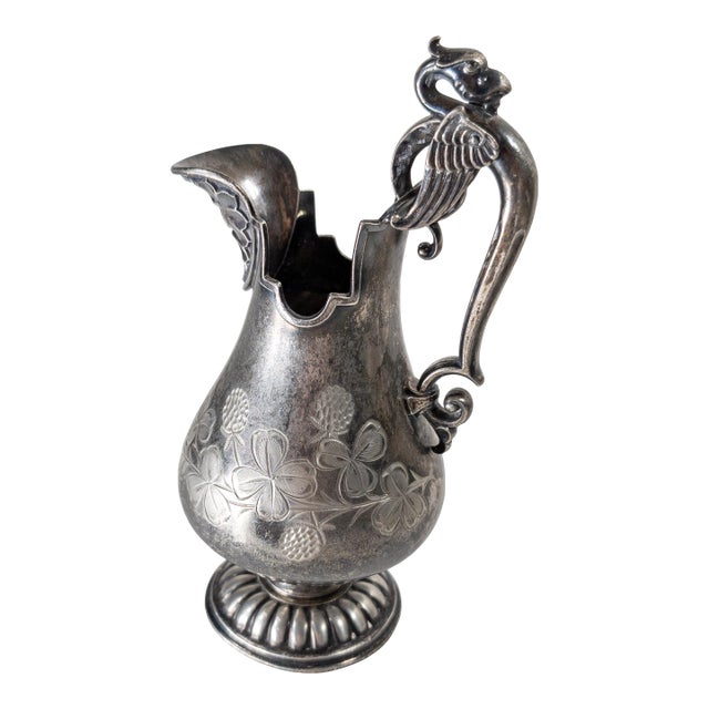 19th Century American Victorian Silverplate Pitcher by James W. Tufts For Sale