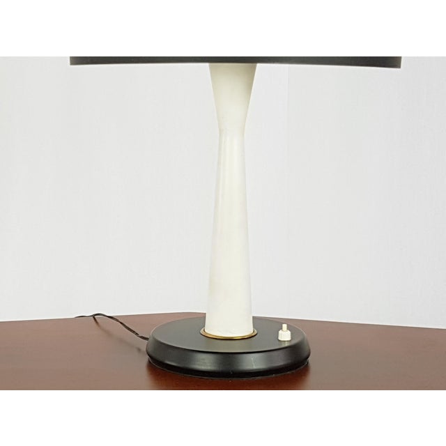 Mid-Century Modern Italian Metal and Brass Table Lamp, 1950s For Sale - Image 6 of 13