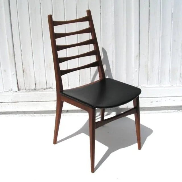 Black Scandinavian Chair in Skai and Wood For Sale - Image 8 of 8