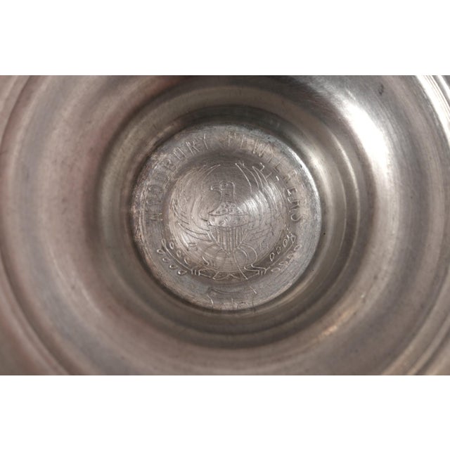 Metal Pewter Candlestick Holders - A Pair For Sale - Image 7 of 7