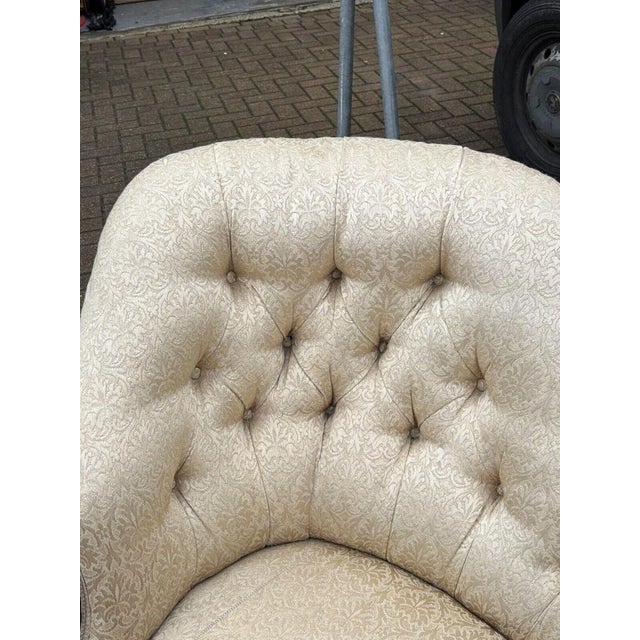 Victorian Sofa with Buttoned Back, Cabriole Legs & Brass Castors For Sale - Image 11 of 18