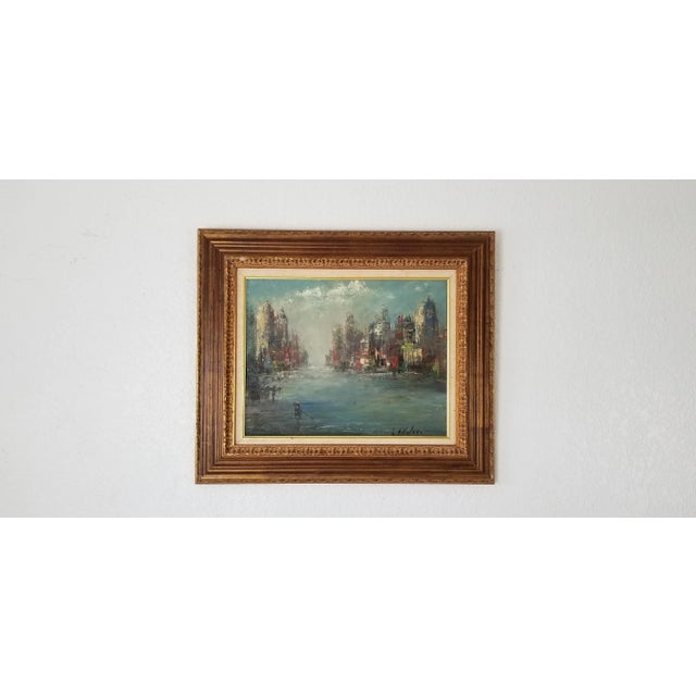 Leo Villatova Cityscape Oil Painting For Sale - Image 9 of 9