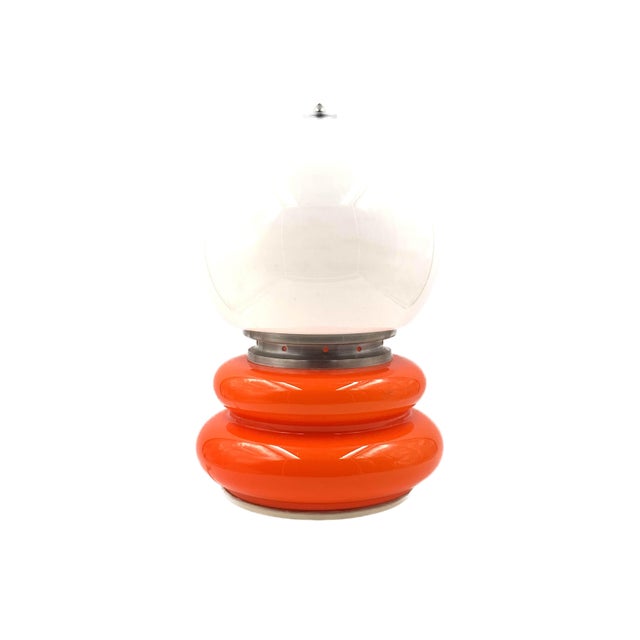 Space Age Orange Murano Glass Table Lamp by Carlo Nason, 1970s For Sale - Image 12 of 15