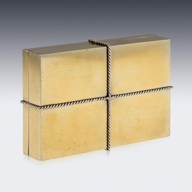 Gold Vintage 20th Century Italian Gilt Silver Cigar Box from Tiffany & Co, 1960s For Sale - Image 8 of 17