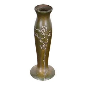 Heintz Arts & Crafts Sterling Silver on Bronze Tall Vase