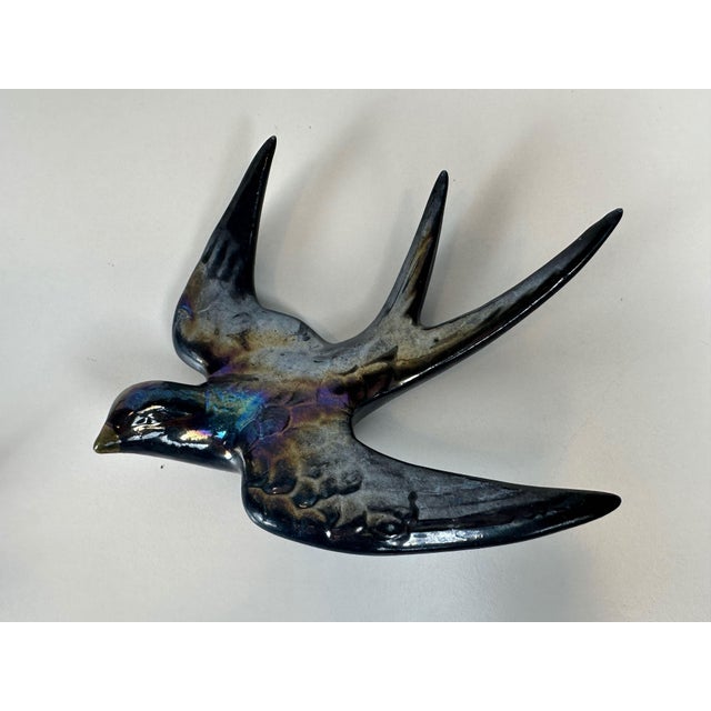 Ceramic Mid-Century Modern German Ceramic Wall Swallows, 1960s, Set of 7 For Sale - Image 7 of 18