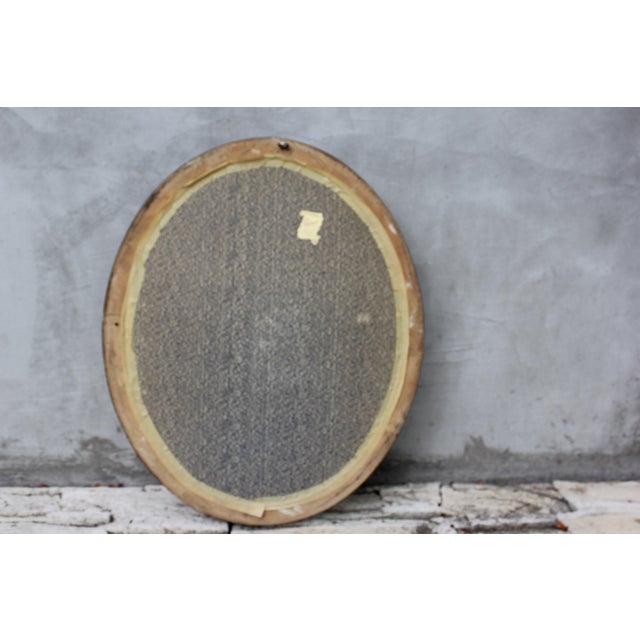 Vintage Gold Gilt Bronze Oval Wall Mirror, Belgium, 1970s For Sale - Image 9 of 10