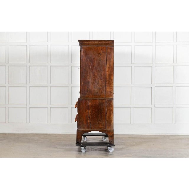 Brown English George III Inlaid Oak Livery Cupboard, 1780 For Sale - Image 8 of 18