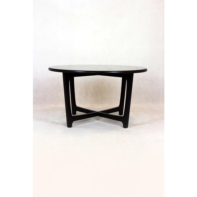 Round Wooden Coffee Table, Czechoslovakia, 1970s For Sale - Image 10 of 16