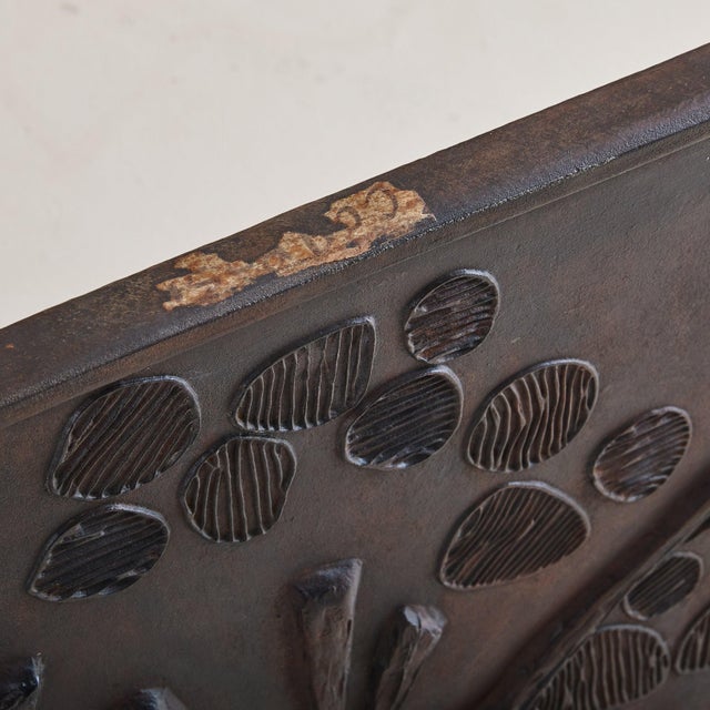 1980s French Cast Iron Sculpture with Abstract Motifs by René Coutelle For Sale - Image 4 of 18