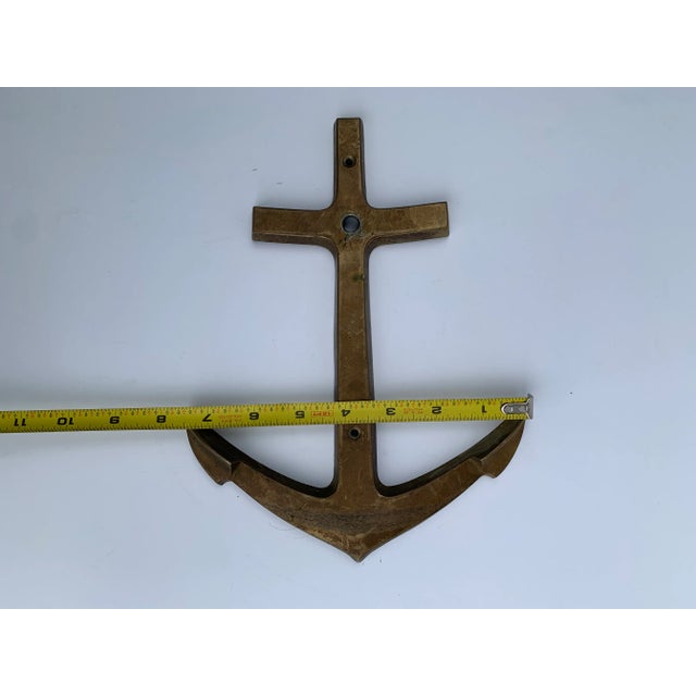 Mid 20th Century Vintage Brass Nautical Anchor Wall Decal For Sale - Image 5 of 8