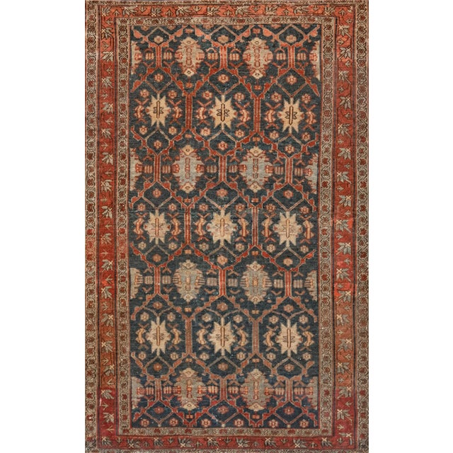 Navy Blue Traditional Handwoven Persian Malayer Rug For Sale - Image 8 of 8