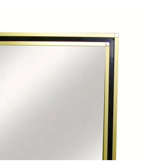 Metal Mario Sabot Mid-Century Modern Italian Art Deco Style Brass Framed Wall Mirror For Sale - Image 7 of 12
