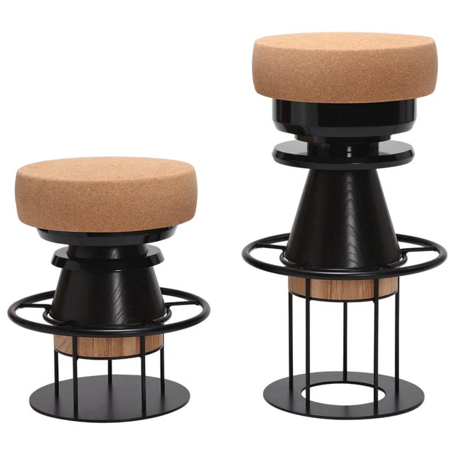 Black Tembo Stool by Note Design Studio For Sale